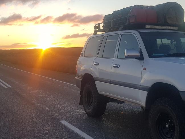 Dion Kyle Watson's Toyota Landcruiser suffered extensive damage after he ploughed into the back of another vehicle. Picture: Supplied.