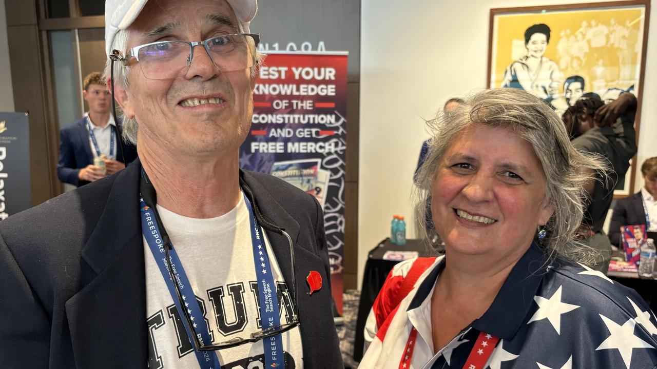 Judy Eckert (right) n with her husband John said the Constitution was the “bible of the country”. Picture: Benedict Brook.