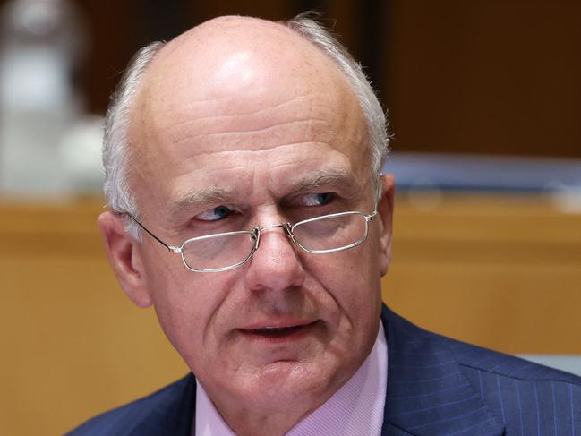Senator Eric Abetz during Senate Estimates Committee for the Department Foreign Affairs in Parliament House in Canberra. Picture: NCA NewsWire / Gary Ramage