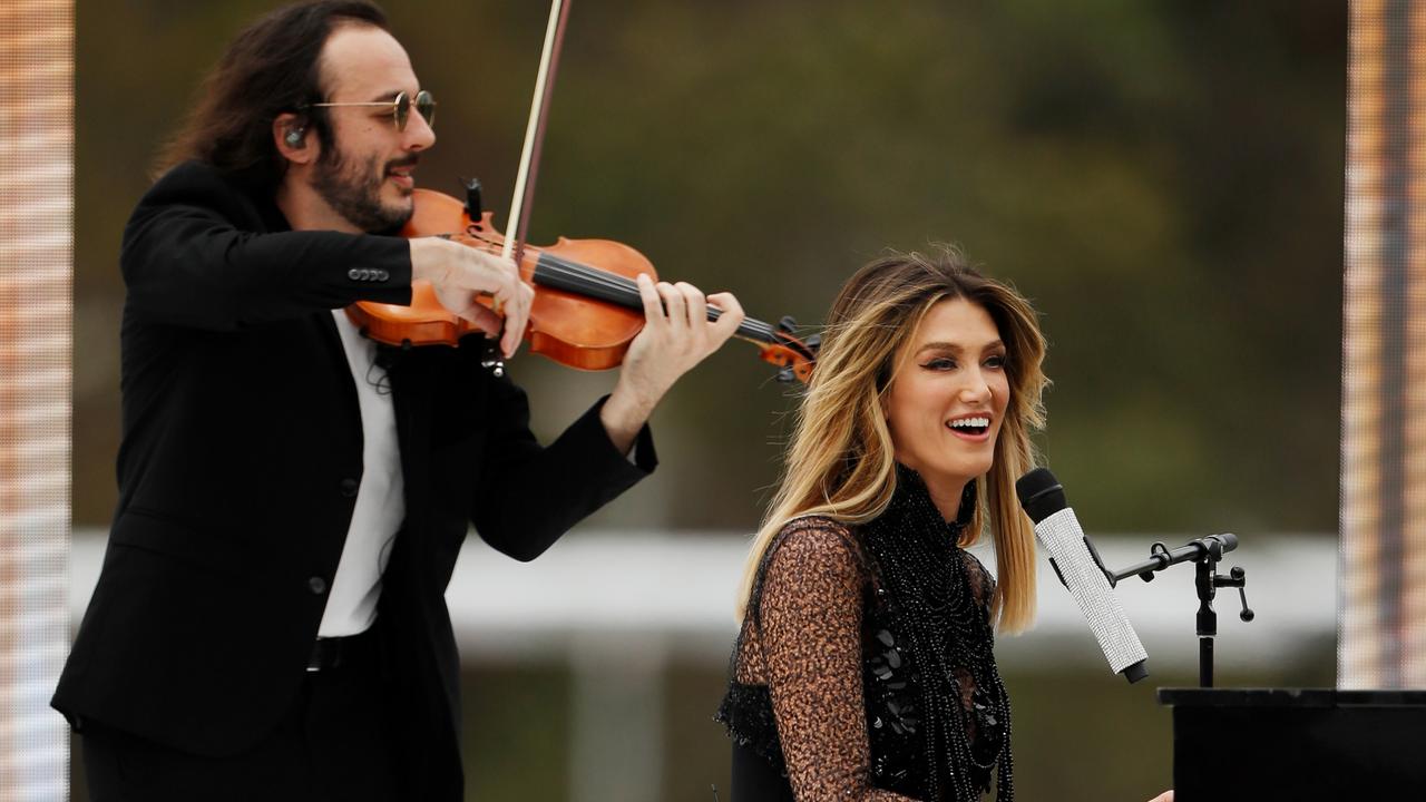 Goodrem was the pre-match entertainment. Picture: Getty Images