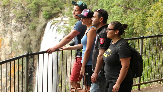 Tourists at one of the many look outs in Springbrook. Picture Mike Batterham