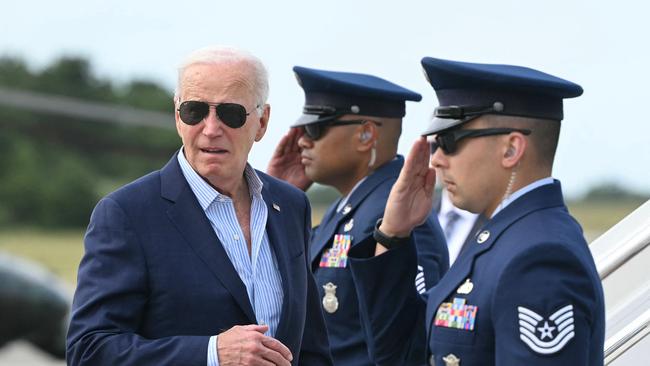 US President Joe Biden boards Air Force One. Picture: AFP