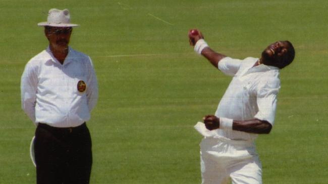 Curtly Ambrose in action at the WACA in 1993. Photo: File