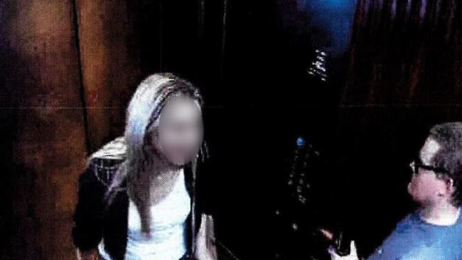 The pair were seen smiling in an elevator minutes before the attack. Picture: Supplied