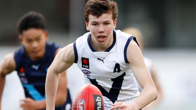 Koroit's Finn O'Sullivan is on the right path to an AFL career after taking out the Kevin Sheehan Medal for the best player at the under-16 national championships. Picture: Dylan Burns/AFL Photos.