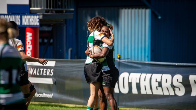 Ivania Wong scores. Picture courtesy of Queensland Premier Rugby/ Anthony Wingard.