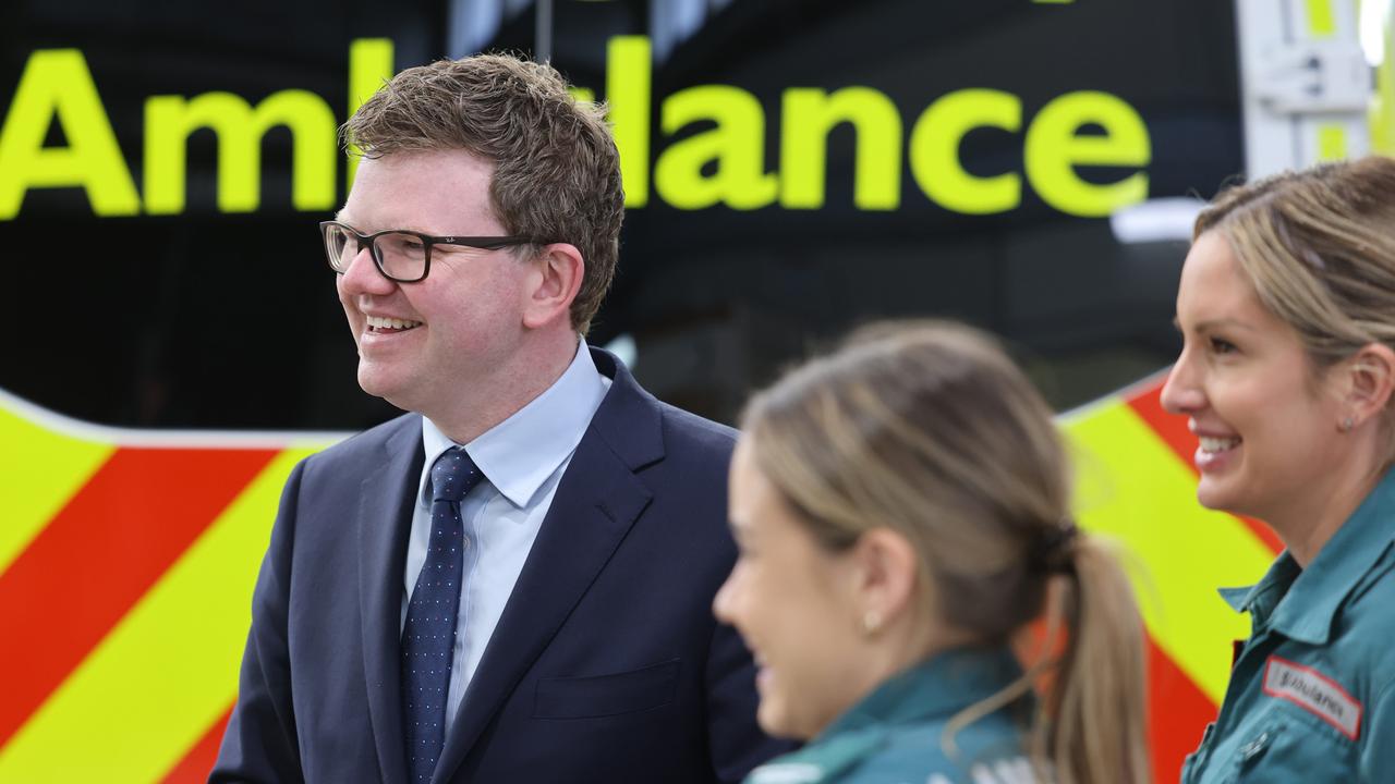 South Australian Health Minister Chris Picton has been battling to find answers to ongoing problems within the system, including clogged emergency departments and the very visible lines of ambulances “ramping” outside of hospitals. Picture: NCA NewsWire / David Mariuz