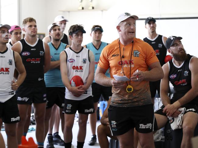 Part of Voss’ role has been to plan and execute the pre-season camps to build team connection following significant list turnover. Picture: Sarah Reed