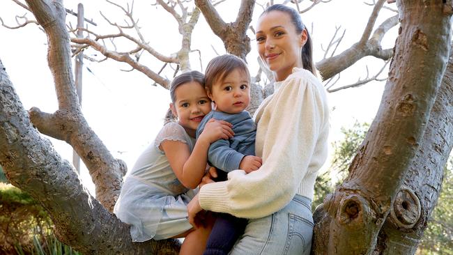 Alexandra Parker suffered postnatal depression during lockdown following the birth of her second child Jack, which also affected her daughter Lily. Picture: Toby Zerna