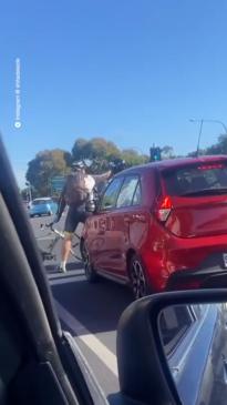 Bicyclist vs motorcyclist showdown in Adelaide