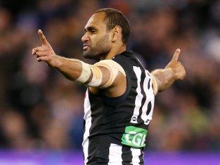 Travis Varcoe celebrates a goal.