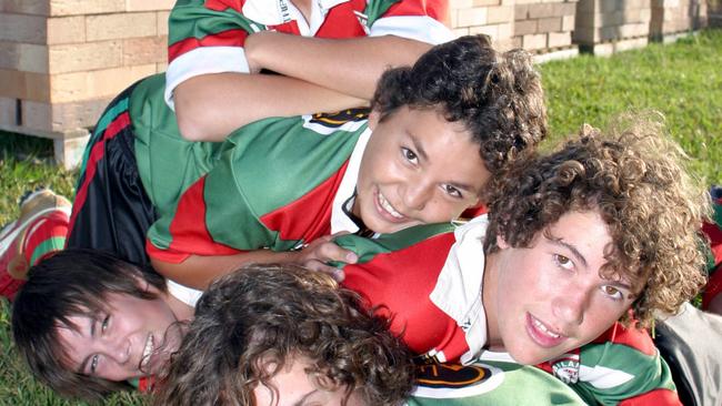 A 13-year-old Ryan James (centre) with Bilambil teammates back in 2004. Pic: Brad/Wagner - sport rugby league