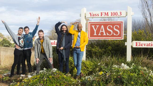 Queer Eye's Tan, Antoni, Bobby, Jonathan and Karamo at Yass. Pic: Netflix