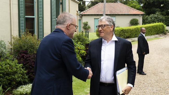 Mr Gates is spending time in Australia and met with Prime Minister Anthony Albanese last week. Picture: Rhett Wyman / SMH/POOL /NCA NewsWire