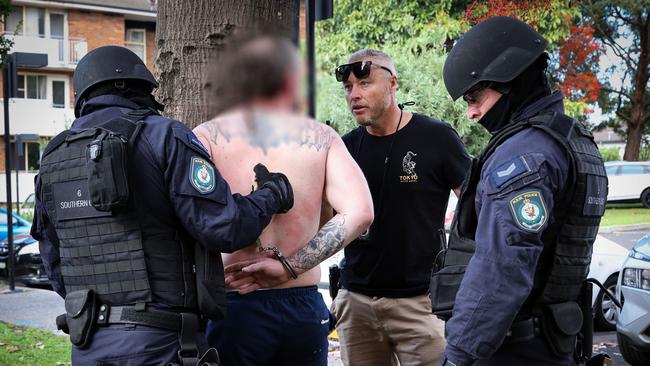 A man being arrested by Strike Force Lydd. Picture: NSW Police