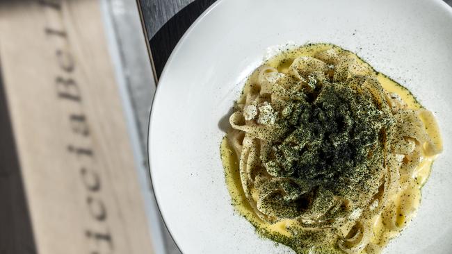 The crab and lemon fettuccine at CicciaBella. Picture: Monique Harmer