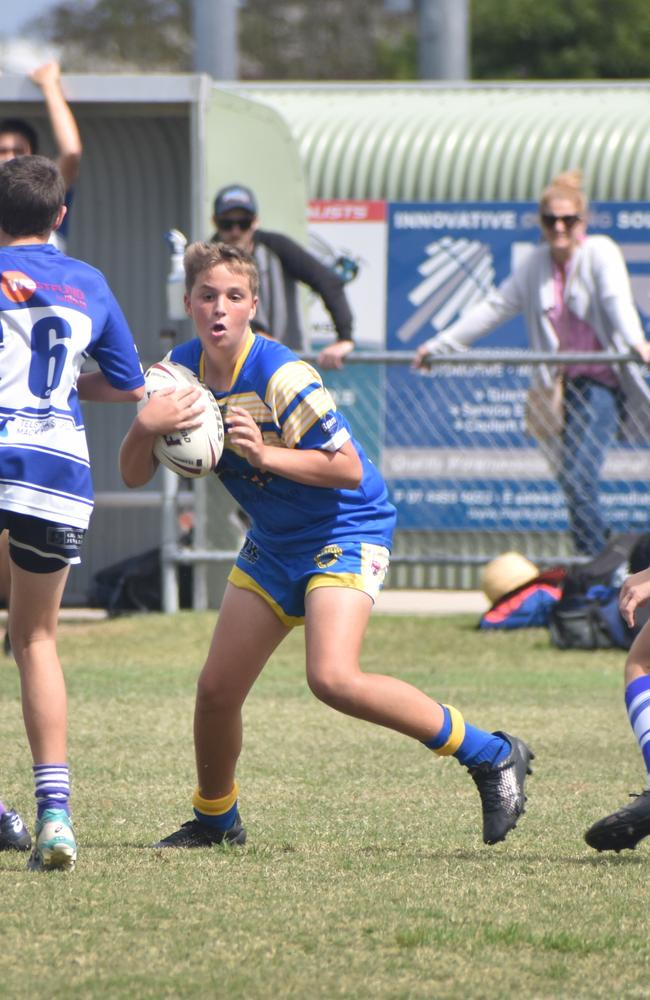 Riley Waterson in the Bulldogs v Souths Sharks final in the RLMD U14s division in Mackay. August 14, 2021. Picture: Matthew Forrest