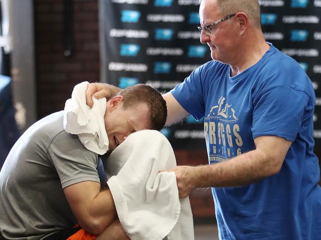 Jeff Horn after training in oppressive conditions at the Top Rank gym in Las Vegas.