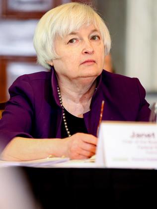 Number Four ... US federal reserve chair Janet Yellen at the Treasury Department in Washington. Picture: AP Photo/Andrew Harnik