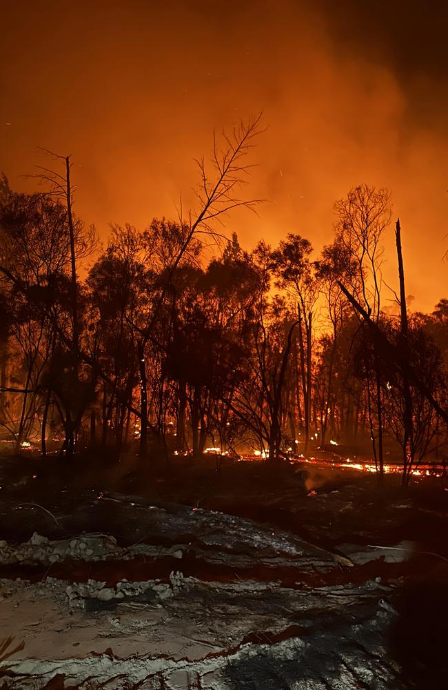 These photos from inside the fire ground were captured by volunteers from the Kogan &amp; District Rural Fire Brigade.