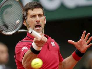 Serbia’s Novak Djokovic on his way to victory over Tomas Berdych. Picture: Michel Euler