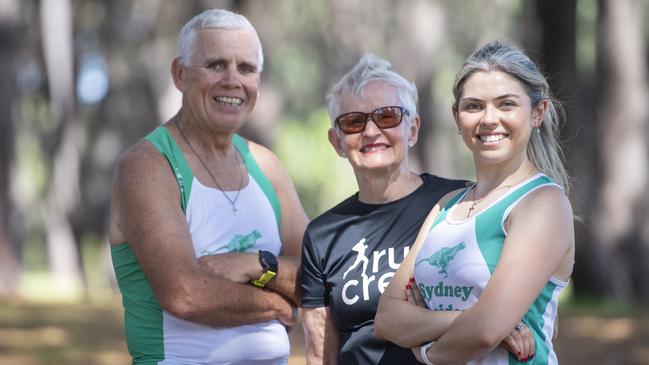 Marathon runners Giorgia De Paoli, 26, Glenn Lockwood 61 and Anne Boyd, 78, as increasing numbers of Aussies doing marathons.Picture: Jeremy Piper