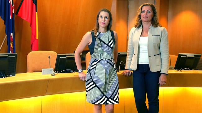 Willoughby councillor Rachel Hill and Lane Cove councillor Karola Brent. Picture: Adam Ward