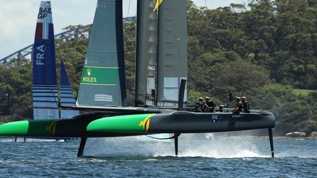 Tom Slingsby and his team won the Sydney SailGP event last year before going on to win the series crown.