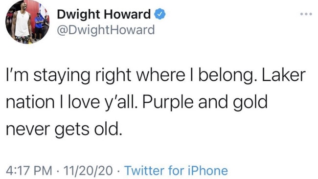 Dwight Howard deleted the tweet.