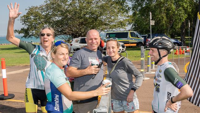 Dave Gray, Leisa Puckering, Gary Wall, Hayley Barber and Craig Rachow were at the NTRS Top End Gran Fondo 2023, Darwin. Picture: Pema Tamang Pakhrin