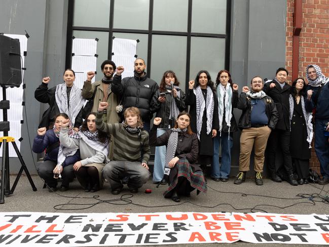 University of Melbourne Student pro-Palestine supporters will rally near 757 Swanston Street as 21 students prepare to face the start of academic misconduct meetings following the encampment and sit in at the Arts West Building last month. Students Facing Expulsion. Picture: Jason Edwards