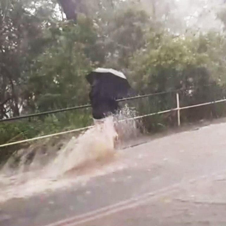 Sydney Storm. A street floods in Balmoral. Picture: instagram https://www.instagram.com/rustythescamp/?hl=en