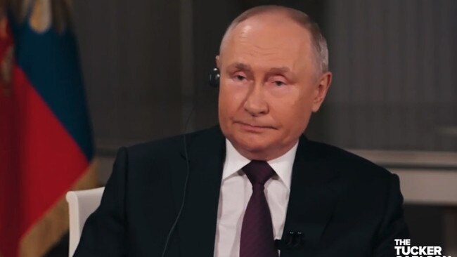 Putin questioned whether the interview was a “talk show or a serious conversation”. Picture: Tucker Nelson Network