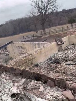 Governor Kevin Stitt's home was destroy in a fire. Picture: X