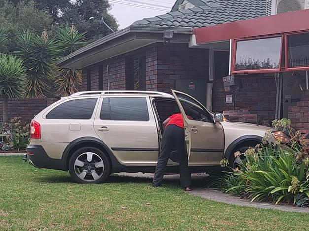 A car has crashed into a home in Lavington, Albury, on Monday morning, causing a gas leak and resulting in the emergency evacuation of the local area and Hume Public School.