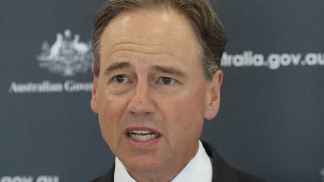 MELBOURNE, AUSTRALIA- NewsWire Photos JANUARY 3 2022: Federal Health Minister Greg Hunt holds a press conference in Mount Martha on the latest COVID situation. Picture: NCA NewsWire/ David Crosling