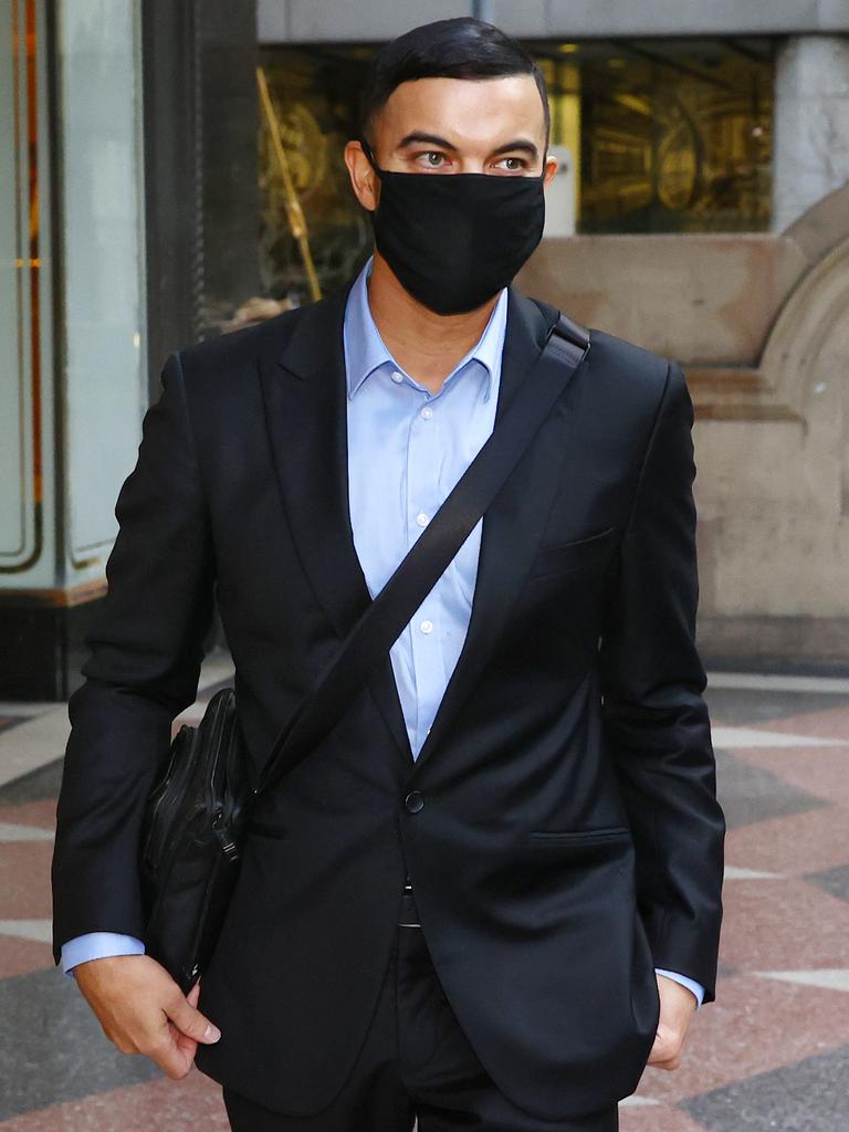 Singer Guy Sebastian outside of court. Picture: Richard Dobson