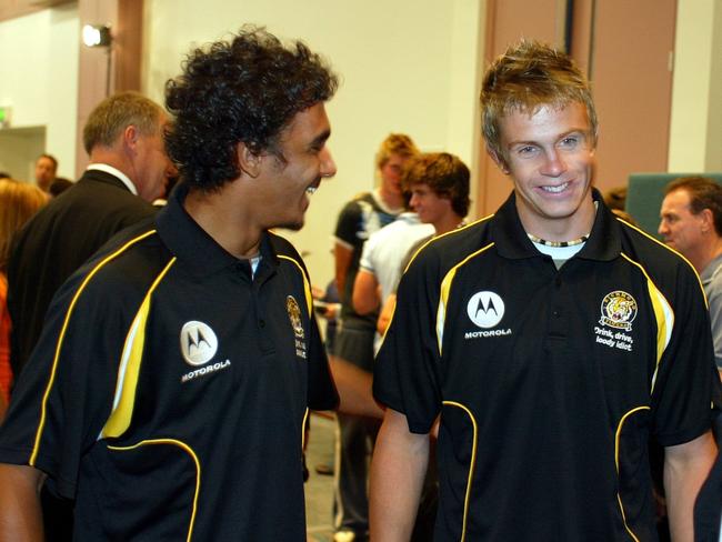 Picks nos 1 &amp; 4 in the AFL Draft Brett Deledio (right) and Richard Tambling (left). AFL DRAFT 2004.