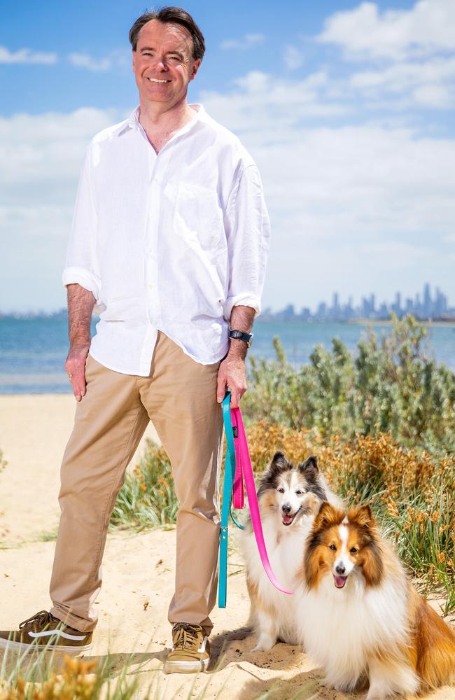 Michael O'Brien with his dogs Bonny and Brandy. Picture: Mark Stewart