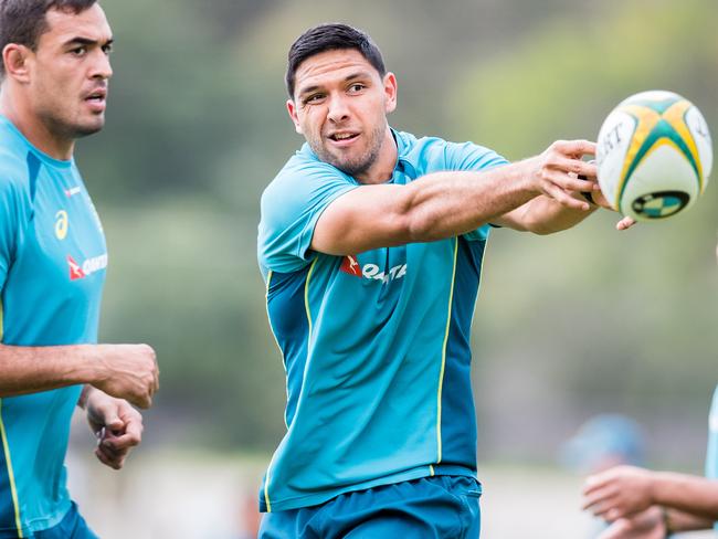 The Qantas Wallabies train at UWA Sports Park - McGillivray Oval, Perth, ahead of The Rugby Championship clash against South Africa. Curtis Rona. Photo: Stuart Walmsley/RUGBY.com.au