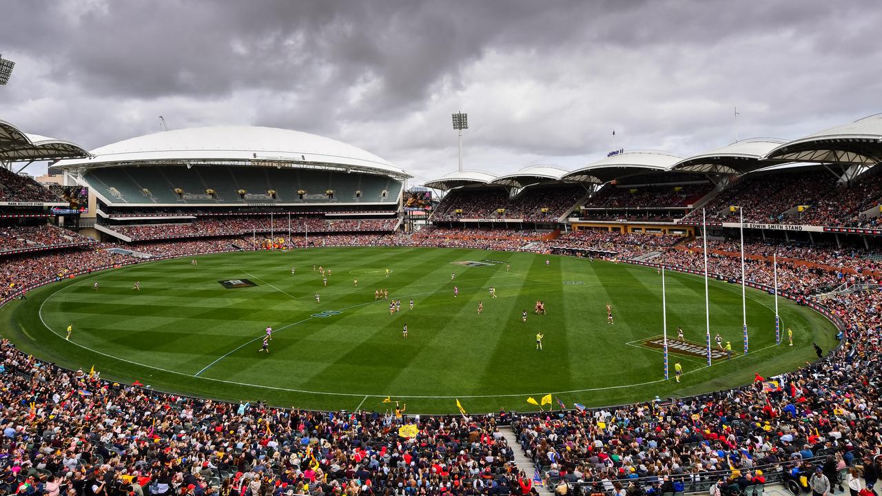 The bumper crowd at the AFLW grand final. (Photo by Daniel Kalisz/Getty Images)