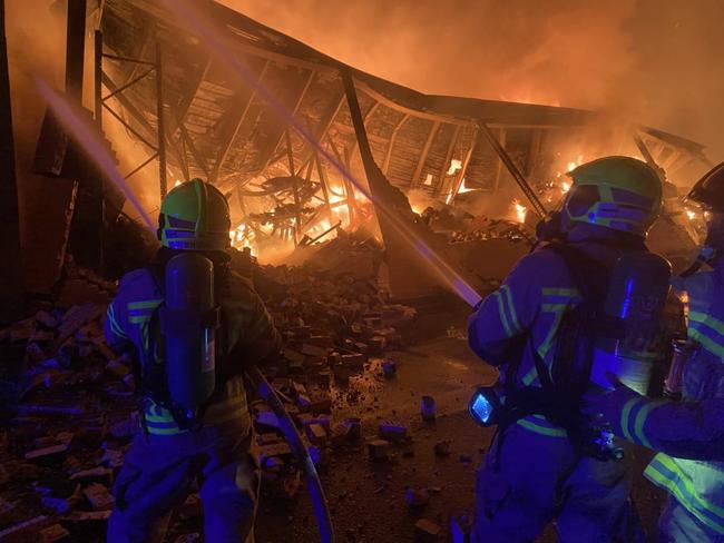 Emergency services were called to an intense 14th alarm fire that destroyed a pallet factory and damaged neighbouring properties in Wetherill Park at about 9.15pm on Saturday, August 31 2024.