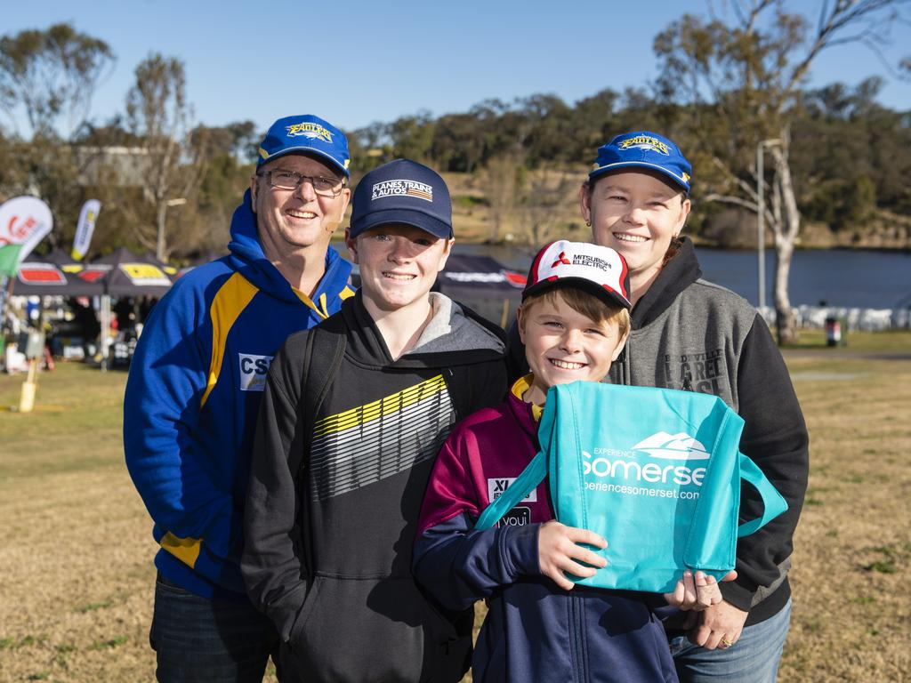 At the Queensland Outdoor Adventure Expo are (from left) Shannon, Michael, Josh and Kylie O'Toole at the Toowoomba Showgrounds, Saturday, July 30, 2022. Picture: Kevin Farmer