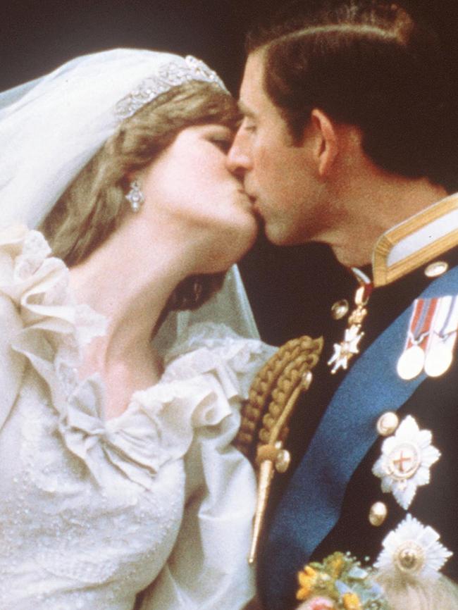 Princess Diana during her wedding to Prince Charles. Picture: AFP