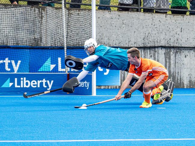 Tassie Tigers men's Hockey One goalkeeper Magnus McCausland. Picture: Supplied.