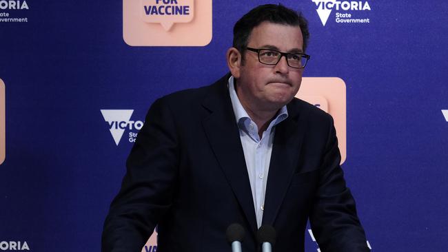 Victoria Premier Daniel Andrews is being judged less harshly than Berejiklian for taking a similar approach. Picture: NCA NewsWire/Luis Ascui