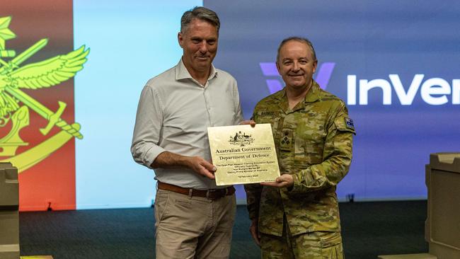 Richard Marles Deputy Prime Minister of Australia and Brigadier Colin Bassett at Robertsons Barracks. Picture: Pema Tamang Pakhrin