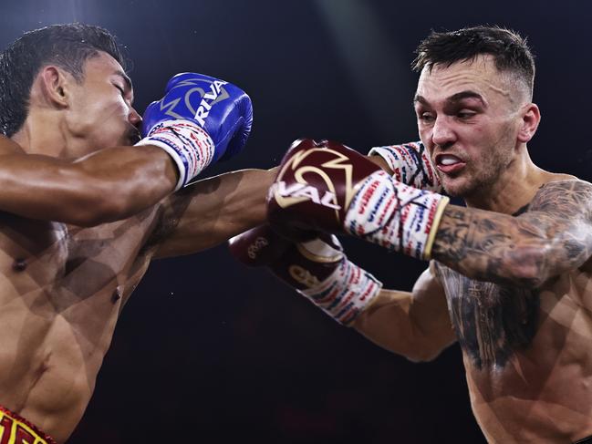 Sam Goodman v Chainoi Worawut at the No Limit Boxing fight night at WIN Entertainment Centre on July 10, 2024 Pictures: No Limit Boxing/Gregg Porteous