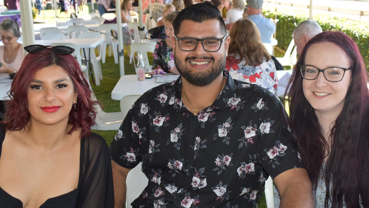 Teai Begeda, Byron Begeda and Mikaela Campbell at the 2022 Gympie RSL Club Cup race day.