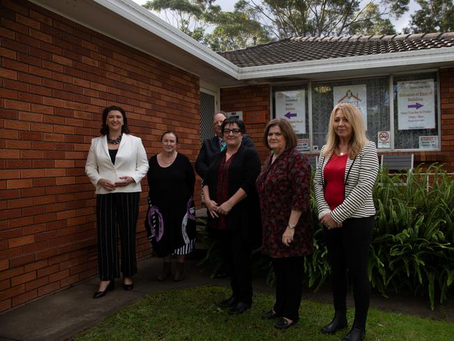 Minister for Families and Communities, Natasha Maclaren-Jones, left, with Shoalhaven Homeless Hub Business manager Gillian Vickers, centre, and Minister for the South Coast, Shelly Hancock, right, Picture: Nathan Schmidt